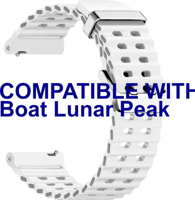 ACM WSM40B22WT3472 Watch Strap Silicone Sports 22mm for Boat Lunar Peak Smartwatch Belt White Smart Watch Strap(White)