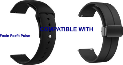 ACM WSM219B22BKBK1632 Pack of 2 Watch Strap Silicone & Magnetic Clasp 22mm for Foxin Foxfit Pulse Smartwatch (Black) Smart Watch Strap(Mullti Color)