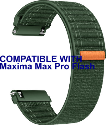 ACM WSM39A22GR3431 Watch Strap Nylon Soft for Maxima Max Pro Flash Smartwatch Belt Green Smart Watch Strap(Green)