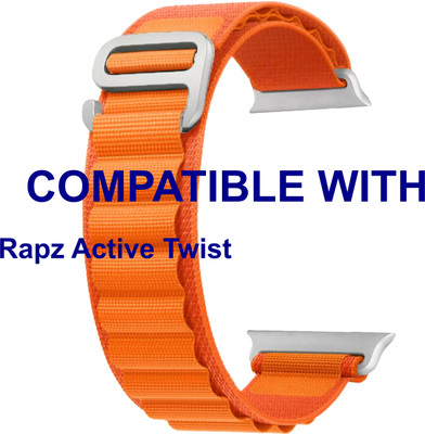 ACM WSM17E40OR1685 Sliding 44mm 49mm Watch Strap Nylon Hook for Rapz Active Twist Smartwatch Orange Smart Watch Strap(Orange)