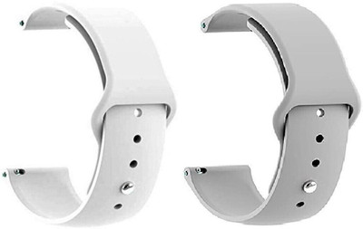 BLACK LOVIES 20mm Soft Silicon Smartwatch Belt for Colorfit Qube Plus Smart Watch Strap(Grey, White)