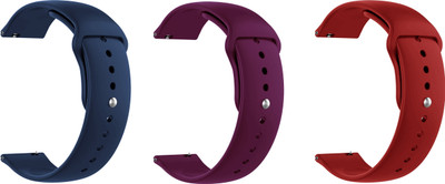 ACM Pack of 3 Watch Strap for Maxima Max Pro X5 (Dark Blue/Burgundy Purple/Red) Smart Watch Strap(Mullti Color)