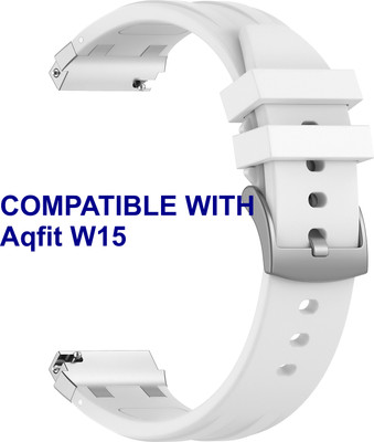 ACM WSM36X22WT1307 Watch Strap Metal Hook Silicone 22mm for Aqfit W15 Smartwatch White Smart Watch Strap(White)