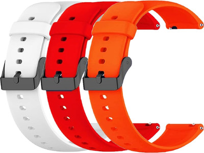TRENDINGVIEW 22mm Smart Watch Strap (Combo Pack of 3) Silicone Belt with Quick Release Pins | Adjustable Length Smart Watch Strap(Mullti Color)