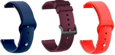 PUNAK 22MM Silicon Smart Watch Strap PACK OF 3 Smart Watch Strap(Blue, Mullti Color, Red)