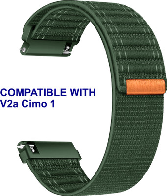 ACM WSM39A20GR2304 Watch Strap Nylon Soft 20mm for V2a Cimo 1 Smartwatch Green Smart Watch Strap(Green)