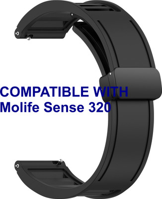 ACM WSM35W22BK2118 Watch Strap Magnetic Clasp 22mm for Molife Sense 320 Smartwatch Black Smart Watch Strap(Black)