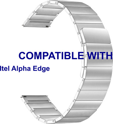 ACM WSM23K22SL5031 Watch Strap Magnetic Steel Belt 22mm for Itel Alpha Edge Smartwatch Silver Smart Watch Strap(Silver)