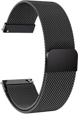 KHR Stainless Steel Magnetic Loop Metal Chain Watch Strap for Noise Pulse 2 Max Smart Watch Strap(Black)