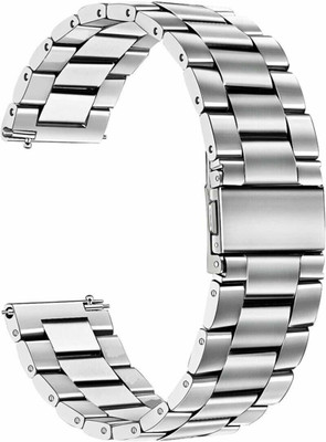 BLACK LOVIES 22 mm Metal Compatible with Noice Color fit pro 4 Smart Watch Strap(Silver)