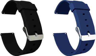 ACM Pack of 2 Watch Strap for Molife Sense 510 Smartwatch (Black/Blue) Smart Watch Strap(Mullti Color)