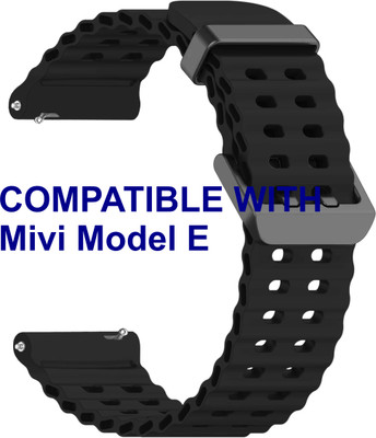 ACM WSM40B22BK2993 Watch Strap Silicone Sports 22mm for Mivi Model E Smartwatch Belt Black Smart Watch Strap(Black)