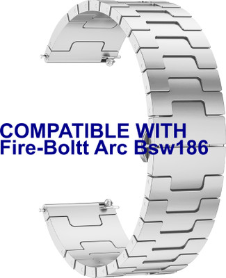 ACM Watch Strap Metal Steel for Fire-Boltt Arc Bsw186 Smartwatch Silver Smart Watch Strap(Silver)