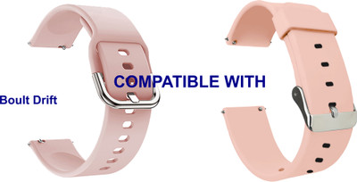 ACM WSM87A22CPKCP2727 Pack of 2 Watch Strap Silicone 22mm for Boult Drift Smartwatch (Creame Pink) Smart Watch Strap(Mullti Color)