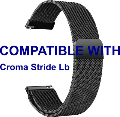 ACM WSM4M22BK5025 Watch Strap Magnetic Belt 22mm for Croma Stride Lb Smartwatch Black Smart Watch Strap(Black)