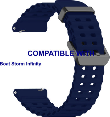 ACM WSM40B22DBL3860 Watch Strap Silicone Sports 22mm for Boat Storm Infinity Smartwatch Dark Blue Smart Watch Strap(Blue)