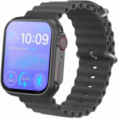 Wristkart T800 ultra smart watch with wireless charging Smartwatch(BLACK Strap, Free Size)