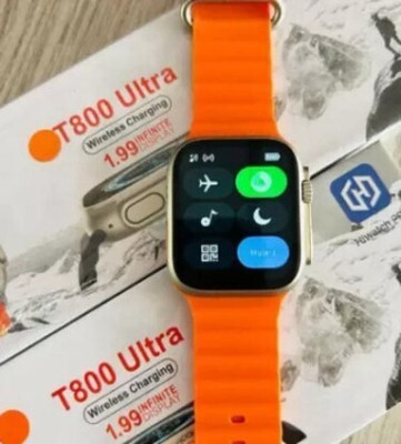 Fuziqra New T800 Ultra Watch with Advanced Bluetooth Calling, ocean strap_10 Smartwatch(Orange Strap, Free Size)