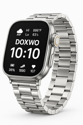 DOXWO T800 Ultra Smartwatch Silver Stainless Steel, BT Calling Fitness & AI Voice Smartwatch(Silver Metal Strap, Free Size)