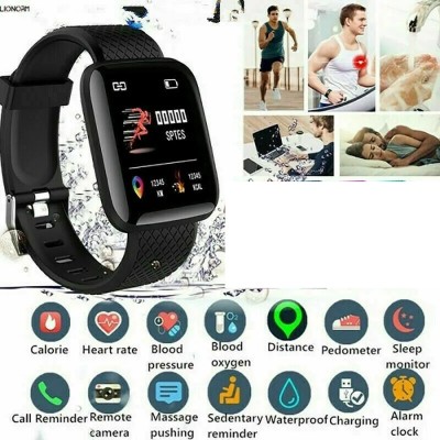 GUGGU ABC_234B_ID116 Smart bandcompatiable with all Smartphones Smartwatch(Black Strap, Free Size)
