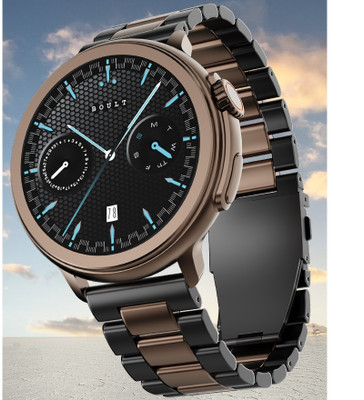 Boult CrownR Bluetooth Calling, 1.52” HD Screen, Zero Bezels, Zinc Alloy Frame, IP67 Smartwatch (Coal Black Strap, Free Size) For Rs. 1999 @ 60 %