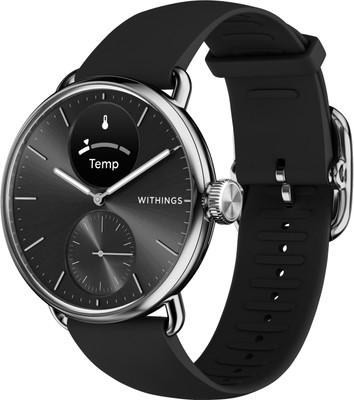 Withings Scanwatch2 Heart Health Monitor, ECG, SPO2, 30 Day Battery Life - 38mm Hybrid Smartwatch(Black Strap, Free Size)