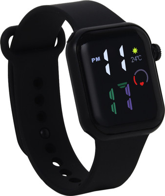 MVS Digital LED Square Sports Watches For Boys & Girls Not Smartwatch(Black Strap, Regular)