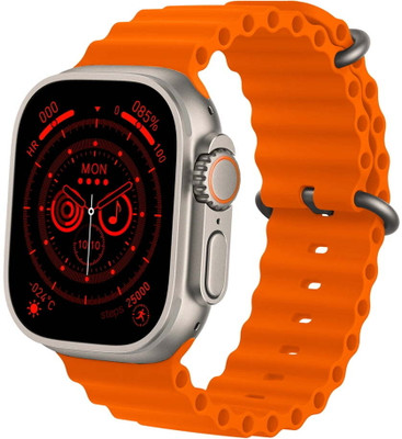 FITRIC T800 ultra smart watch with wireless charging Smartwatch Smartwatch(orange Strap, M)