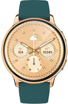 Time Up New Golden Sleek & Big Dial Health and Bluetooth Calling Smartwatch Smartwatch(Green Strap, Free Size)