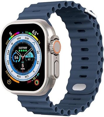 LOPAZ T800 Ultra Biggest Display Smart Watch with Bt Calling Wireless Charge Fitness Smartwatch(Blue Strap, Free Size)