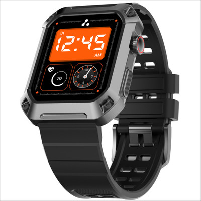 Ambrane Stud 1.85″ Sporty Rugged Metal Body, 400 MAh, Uni Pair BT Calling Smartwatch  (Black Strap, Regular) For Rs. 999 @ 83 %