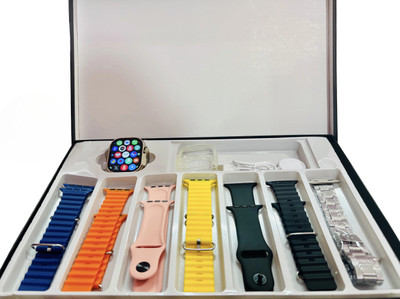 REEPUD 7 in1 ultra Bluetooth calling smart watch with wireless charging Smartwatch Smartwatch(Multicolor Strap, Free size)