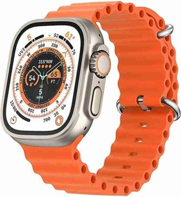 Teksqr Ultra T800 Bluetooth Calling HeartRate Magnetic Fast Charging Smart Watch Smartwatch(ORANGE Strap, FREE)