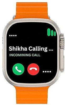 Techio T800 Ultra Smart Watch & Wireless charger Smartwatch(Orange Strap, FREE)