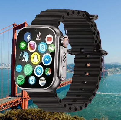 BOOMLY T800 Ultra Honeycomb smart watch Smartwatch(Black Strap, Free Size)