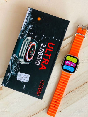 Giskat T10 Android Smart Watch Men BT Call X8 Ultra T800 Smartwatch(Orange Strap, Free Size)