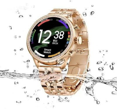 Anil Enterprises Gen 9 BT watch, Diamond Design With Dual Belts | One Silicon Strap And One Metal Smartwatch(Gold Strap, Free Size)