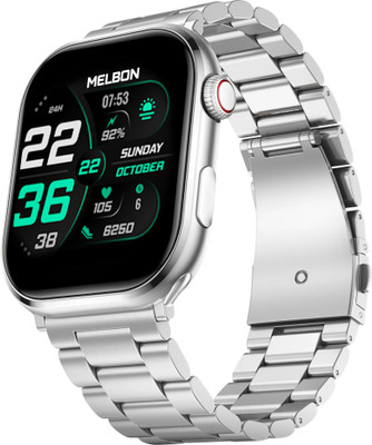 Melbon T500 Metal Bluetooth Calling with SpO2, Metal Body & Luxury Design Fashion Smartwatch(Metal Silver Strap, Free Size)