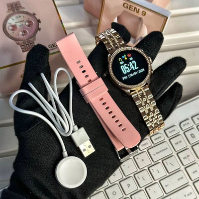 ULTRON Model Fitness Health Music Smartwatch: The Next Generation of women_ Smartwatch(Pink, Golden Strap, Free)