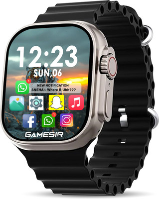 Techio T800 Ultra Black Smartwatch with Bluetooth, Fitness & Heart Rate Tracking Smartwatch(Black-1 Strap, Free Size)