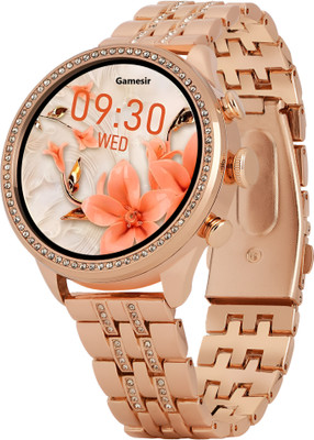 GameSir GEN 9 for Girls BT Calling Extra Feature Battery 5 Days 285 Mah Music Smartwatch(Gold Strap, Free Size)