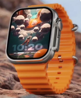 NIKHILX AlertSync T800 Watch with wireless charging Smartwatch Smartwatch(Orange Strap, 1.90 Inch)