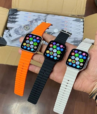 SANNO WORLD Ultra T800 Bluetooth Calling HeartRate Magnetic Fast Charging Smart Watch Smartwatch(Orange Strap, Free)