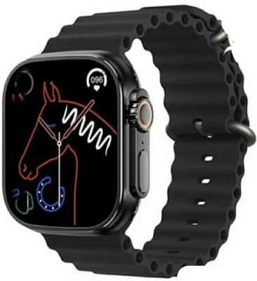 OMNIKART T800 Ultra Smart watch with wireless Charging Smartwatch (Black Strap) Smartwatch(Black Strap, Free Size)