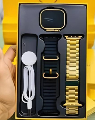 Gtack S9 Model with Bluetooth Calling Smartwatch with Fitness Health T800/s8 ultra Smartwatch(Gold Strap, Free Size)