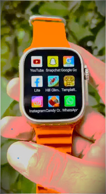 zora T800 Ultra smart watch with WiFi GPS Sim Card 4G W27 Smartwatch(Orange Strap, Free Size)