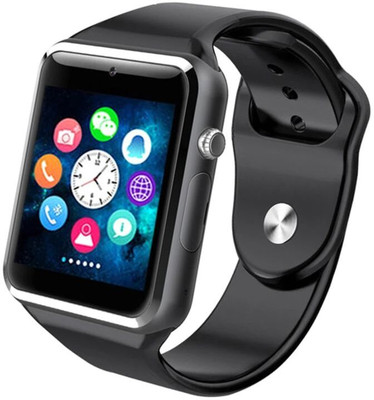 Hayyo A1 Smart Watch - Support Memory Card, SIM, Voice Calling, Bluetooth, Camera Smartwatch(Black Strap, Free Size)