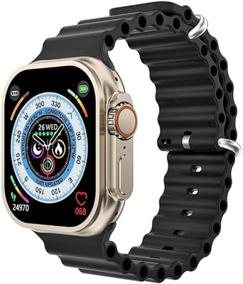 TechElectro S8 Ultra Edition smart watch with WiFi GPS SIM card 4G Wireless Charger T900 Smartwatch(Black Strap, Free Size)