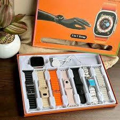 Tiya Traders 8 Ultra 7 in 1 49 MM BT Calling Sports Mode Fitness 7 Belt Smartwatch(Multicolor Strap, Free Size)