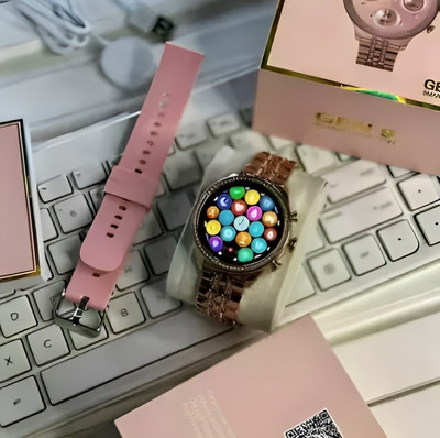 Luyten tech Latest Gen 9 Model The Next Generation of Womens Smartwatch(Gold Strap, Free Size)